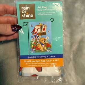 Rain or Shine Patriotic Puppy‎ Garden Flag 12.5" x 18" New